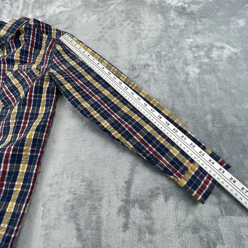 Carbon 2 Cobalt multicolor textured cotton shirt men's size Medium Nice - Picture 9 of 9